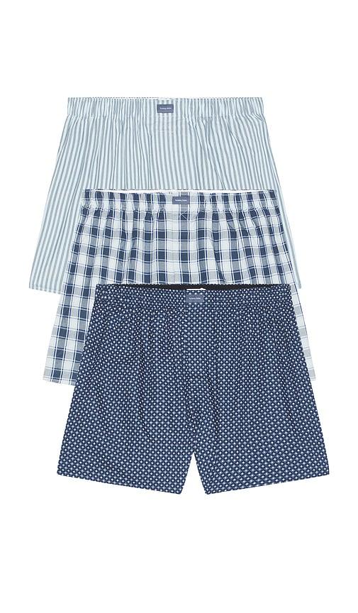 Tommy John 3 Pack Woven Boxer in Blue,Navy by TOMMY JOHN