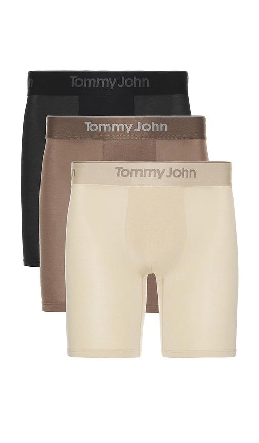 Tommy John Second Skin Modal 3 Pack 6 Boxer Brief in Black,Grey by TOMMY JOHN