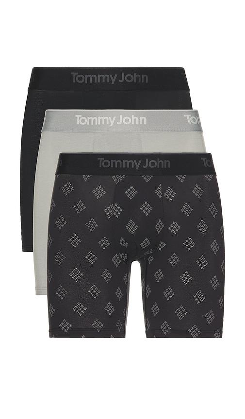 Tommy John Second Skin Modal 3 Pack 6 Boxer Brief in Black by TOMMY JOHN