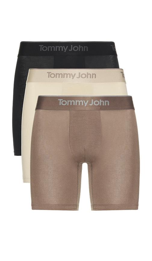 Tommy John Second Skin Modal 3 Pack 6 Boxer Brief in Brown by TOMMY JOHN