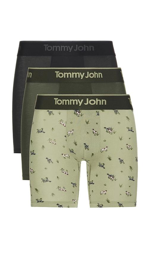 Tommy John Second Skin Modal 3 Pack 6 Boxer Brief in Green by TOMMY JOHN