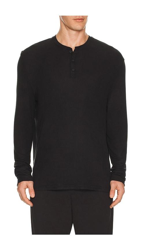Tommy John Tri Blend Lounge Henley in Black by TOMMY JOHN