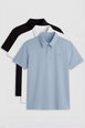 Men's Cotton-Blend Polo T-Shirt by TOMMY LIFE Men's Cotton-Blend Polo T-Shirt by TOMMY LIFE