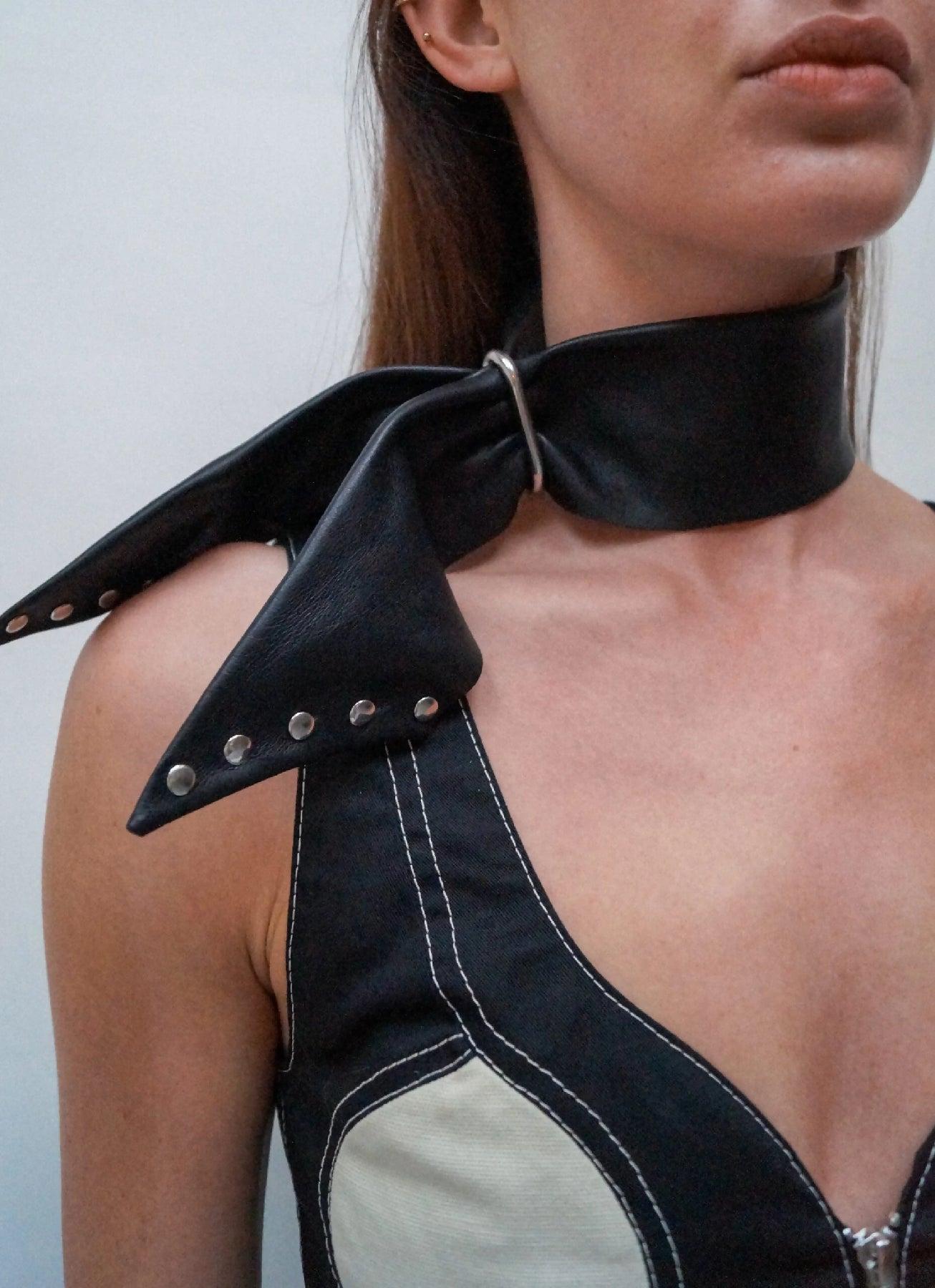 Rivet Leather Scarf by TONA SWOBODA