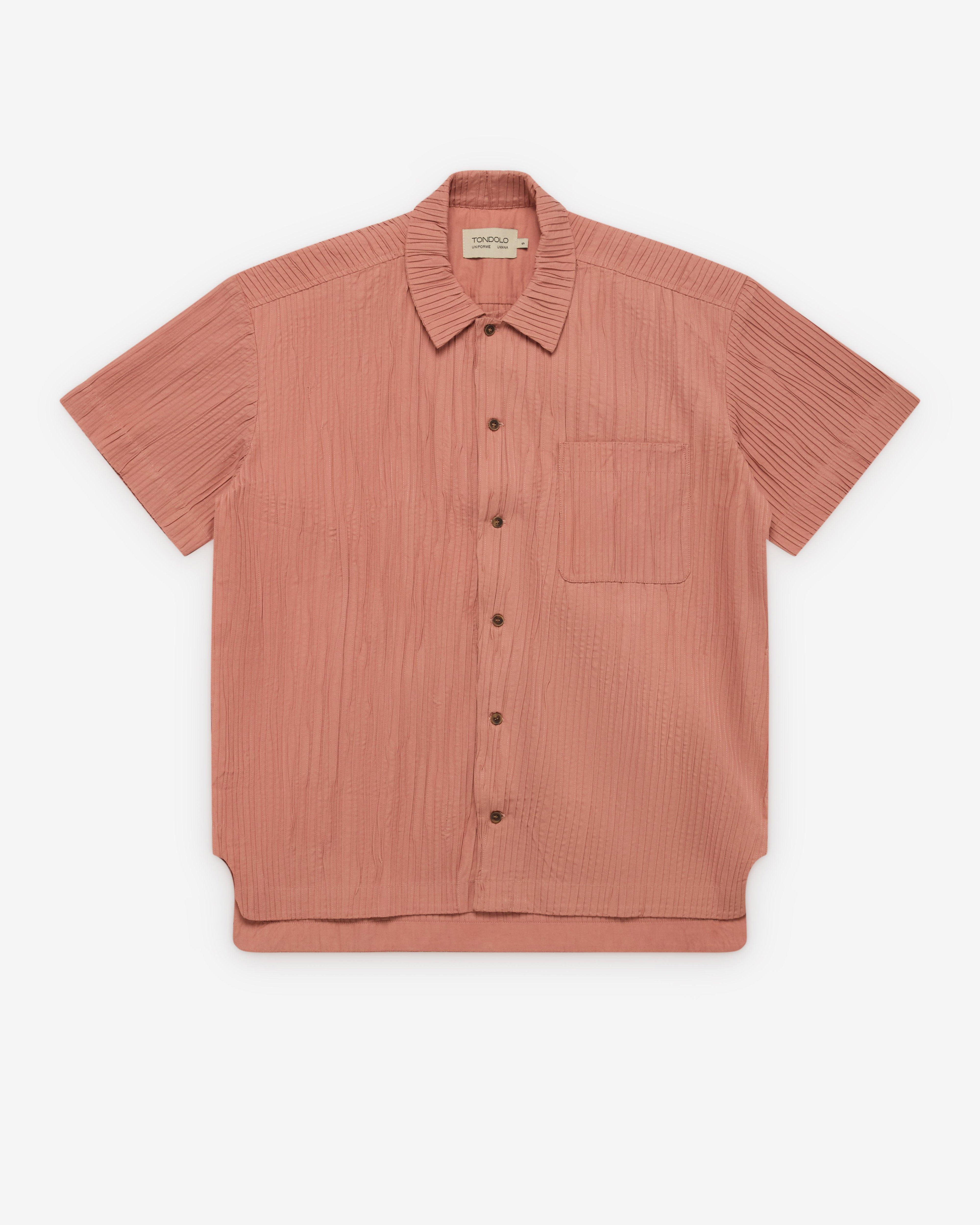 Tondolo - Men's Gilled Camp Collar Shirt - (Rose) by TONDOLO