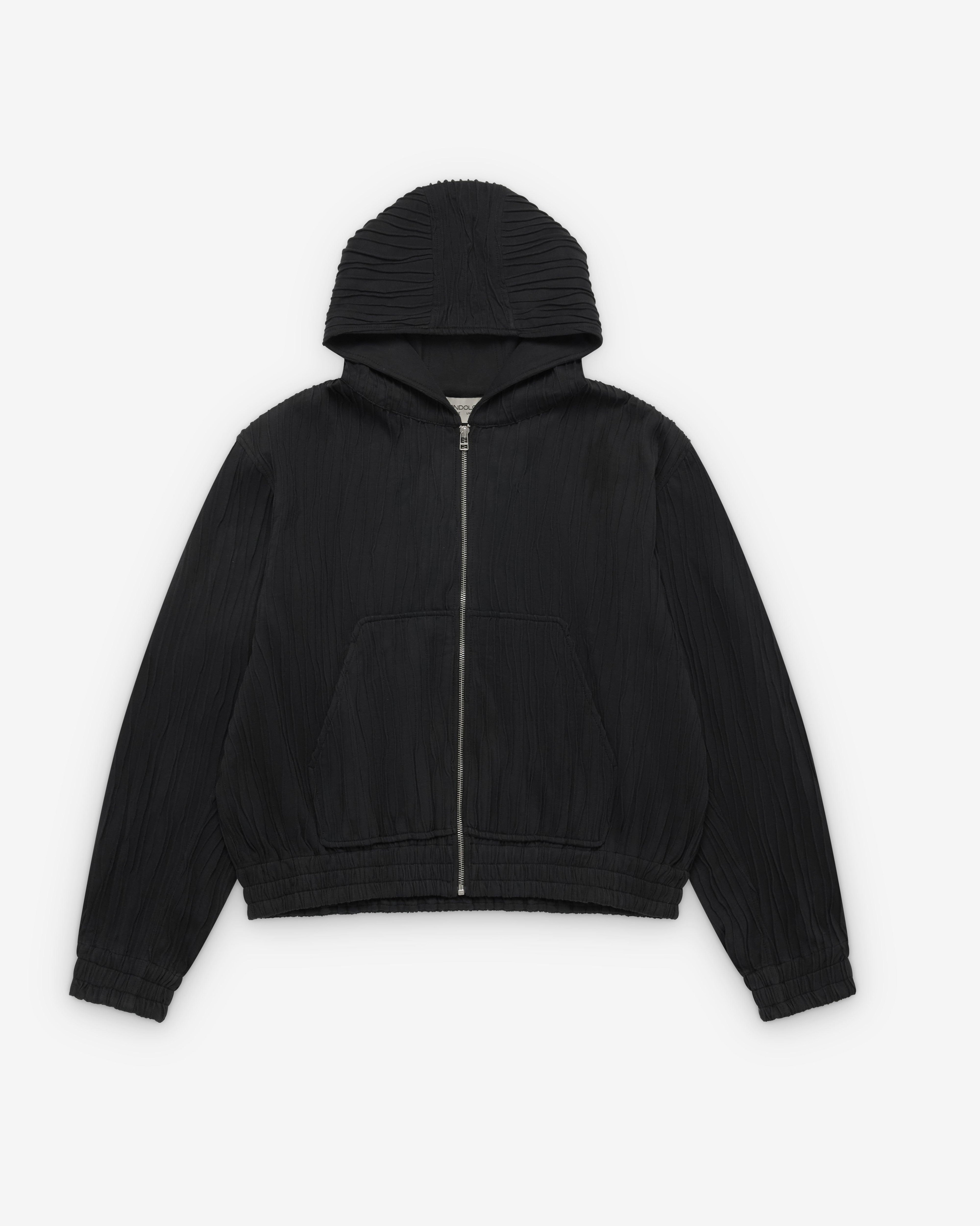 Tondolo - Men's Gilled Zip-Up Hoodie - (Black) by TONDOLO
