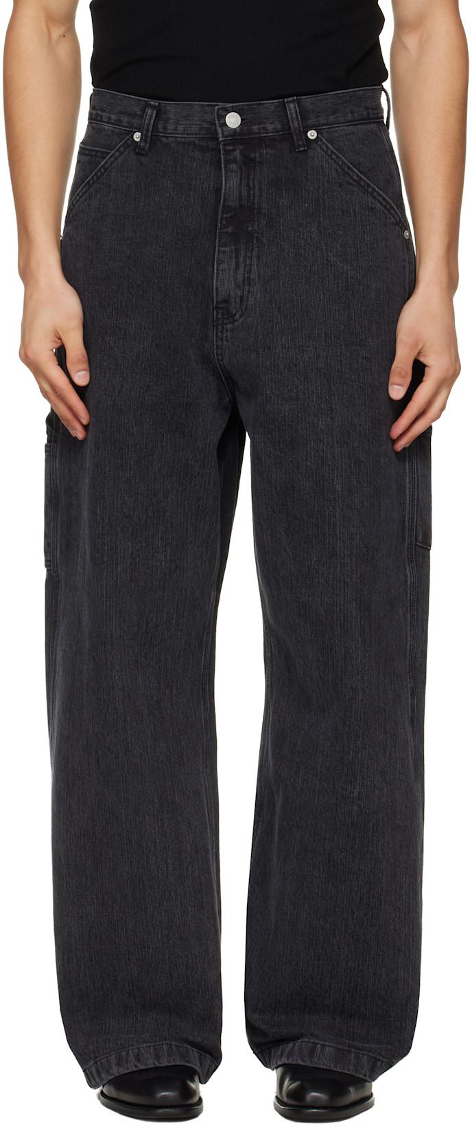Black Cord Twill Work Jeans by TONYWACK