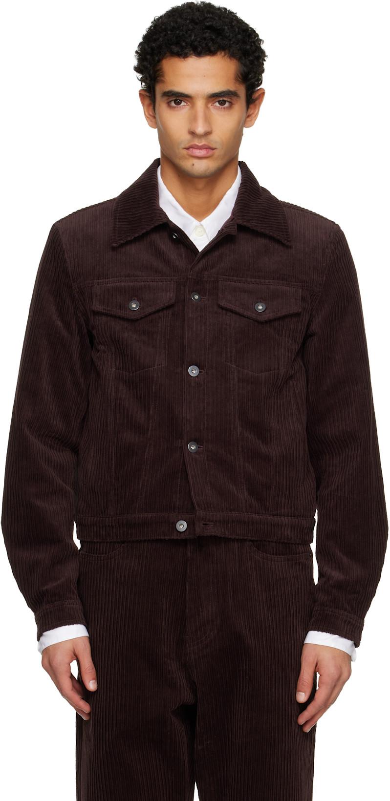 Burgundy Corduroy Trucker Jacket by TONYWACK