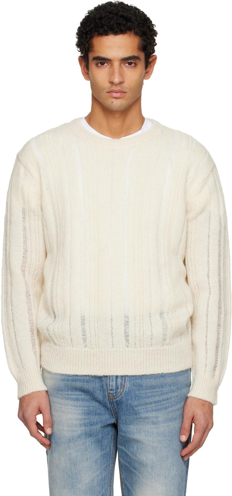 Off-White Kid Mohair Distressed Ribbed Sweater by TONYWACK