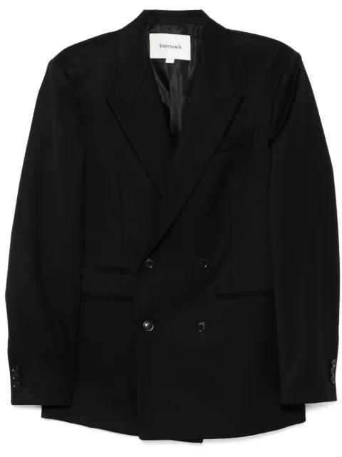 double-breasted twill blazer by TONYWACK