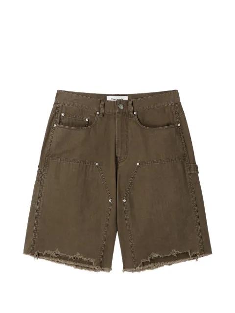 frayed carpenter shorts by TONYWACK