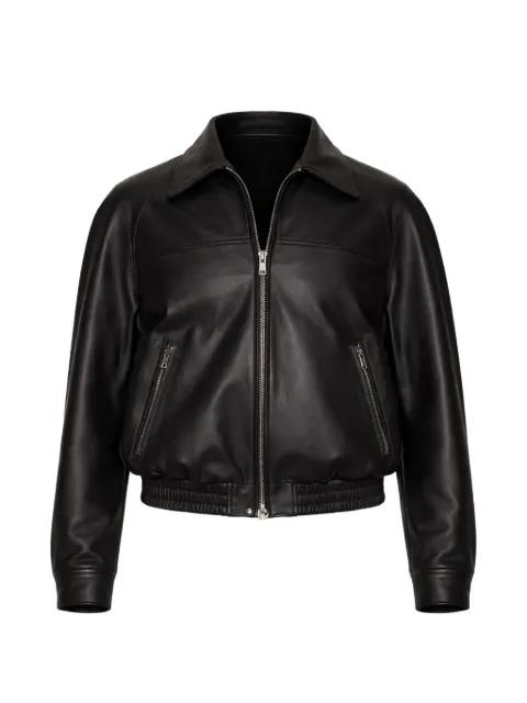 zipped leather jacket by TONYWACK