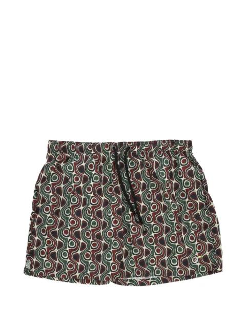 abstract-print drawstring swim shorts by TOOCO