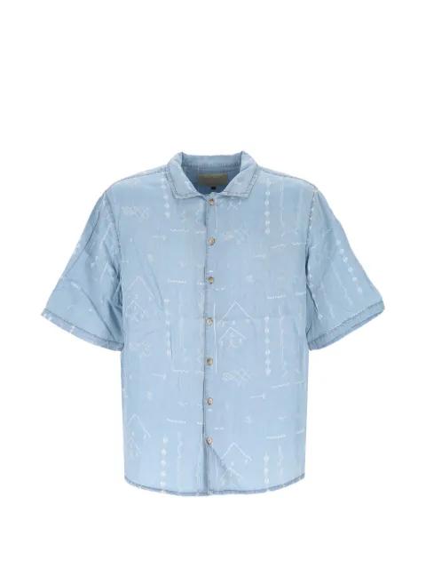 geometric-print chambray shirt by TOOCO