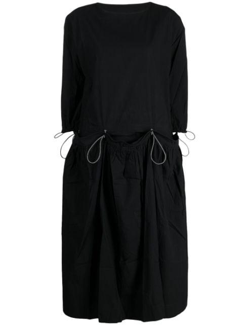 Roper crinkled-effect drawstring midi dress by TOOGOOD