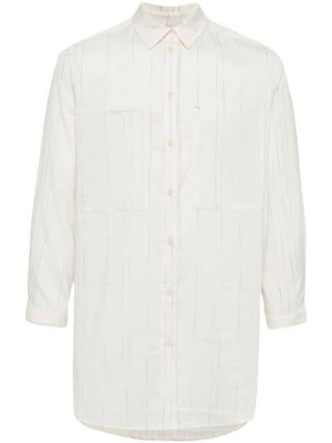 stripe-print cotton-linen shirt by TOOGOOD