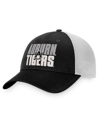 Men's Black, White Auburn Tigers Stockpile Trucker Snapback Hat by TOP OF THE WORLD