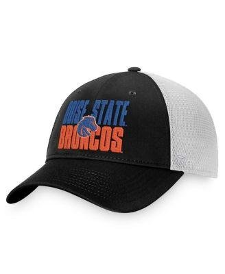 Men's Black, White Boise State Broncos Stockpile Trucker Snapback Hat by TOP OF THE WORLD