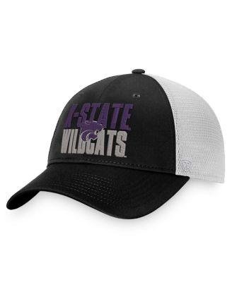Men's Black, White Kansas State Wildcats Stockpile Trucker Snapback Hat by TOP OF THE WORLD