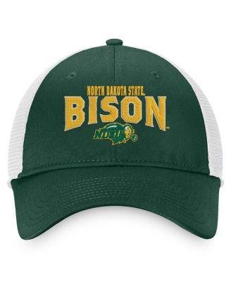 Men's Green, White NDSU Bison Breakout Trucker Snapback Hat by TOP OF THE WORLD