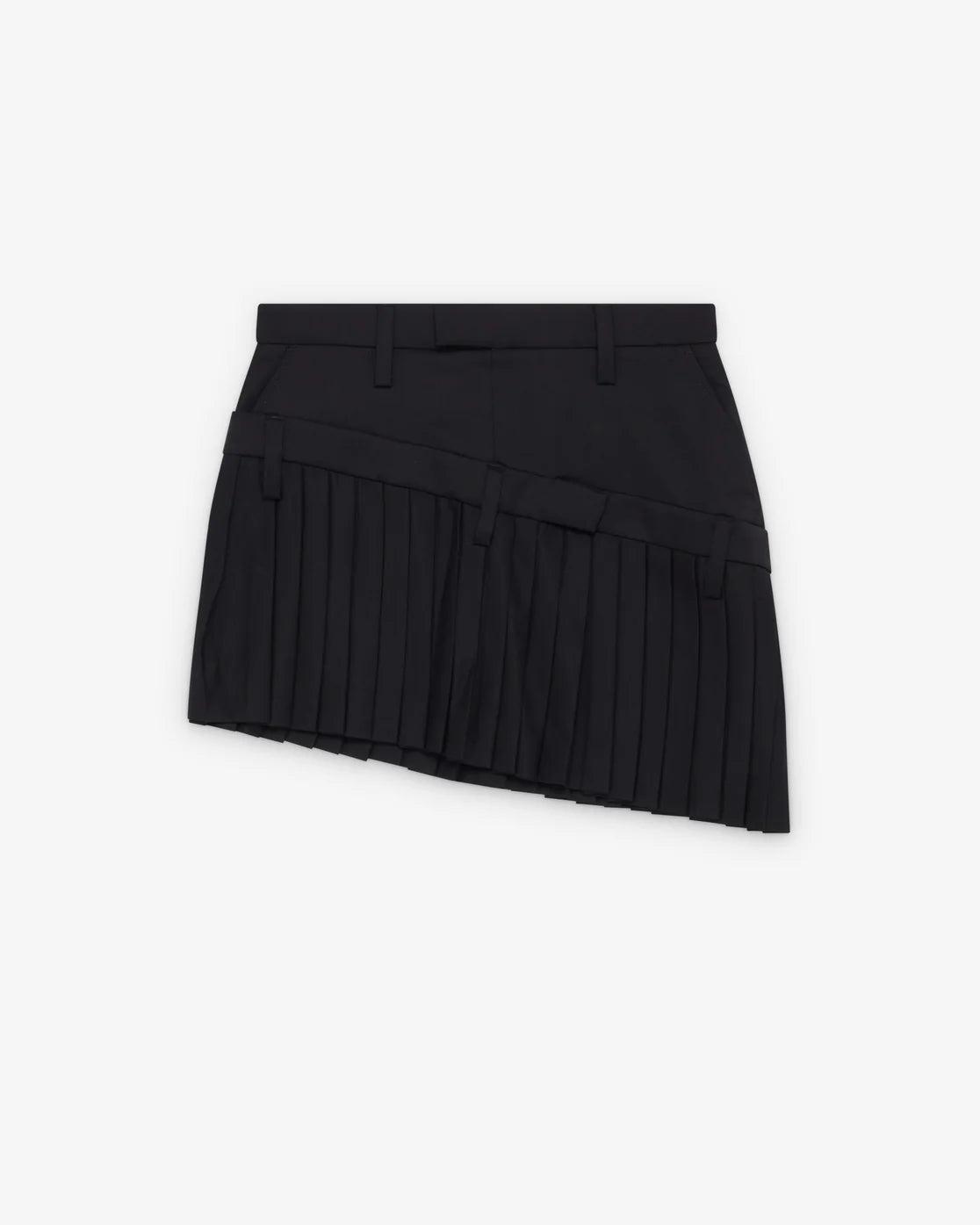 TORISHEJU - Women's Double Pleated Mini Skirt - (Black) by TORISHEJU