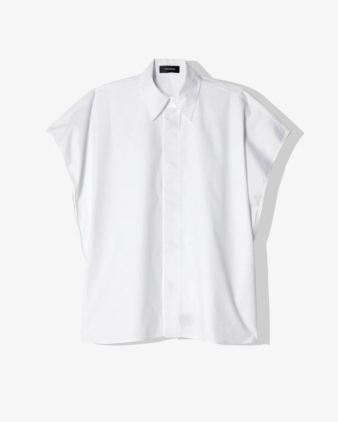 TORISHEJU - Women's Square Plain Shortsleeved Shirt - (White) by TORISHEJU