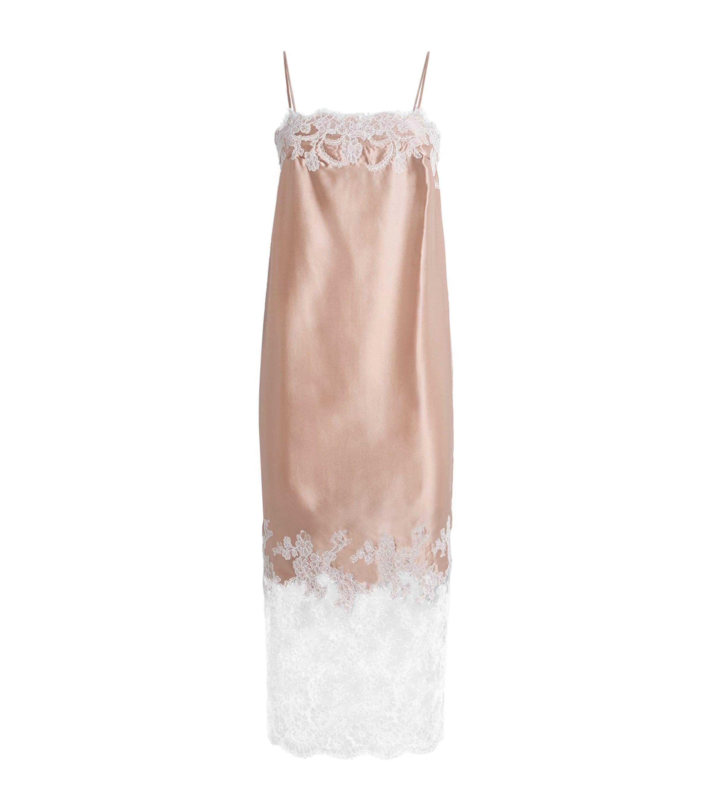 TORLOWEI Silk Lace Slip Mini Dress by TORLOWEI