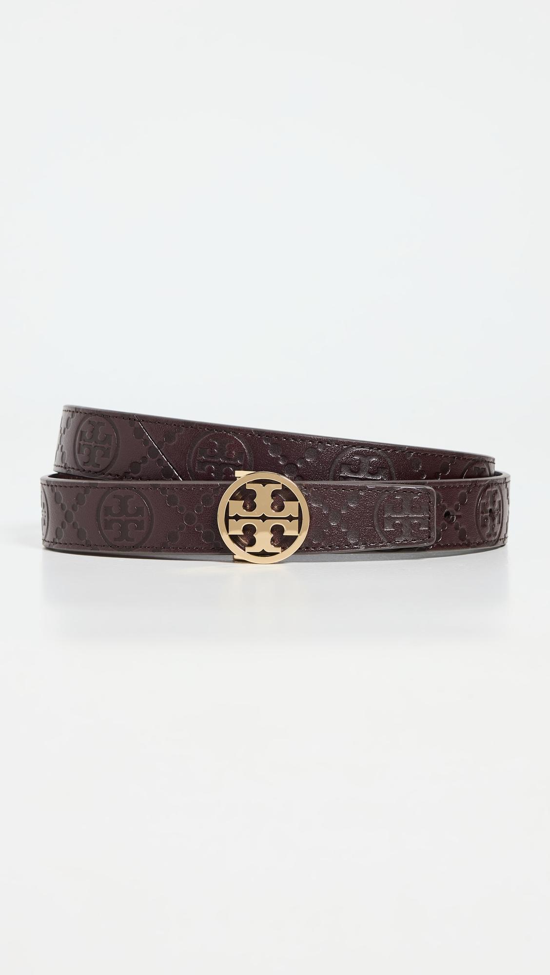 1" Miller T Monogram Leather Belt by TORY BURCH