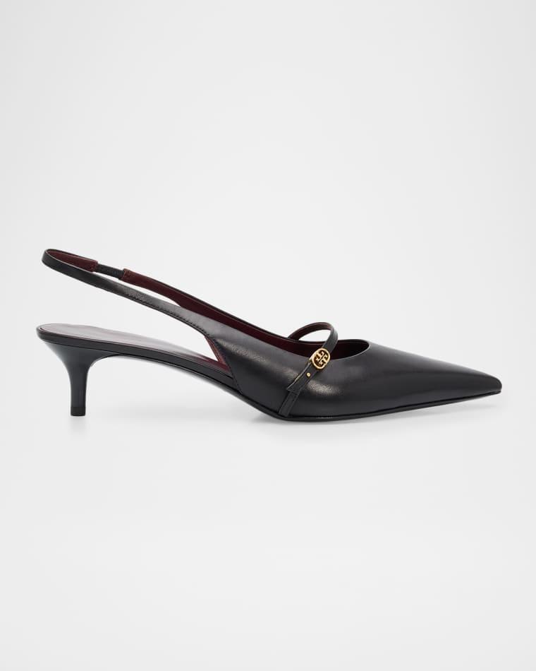 45mm Double T Leather Buckle Pumps by TORY BURCH