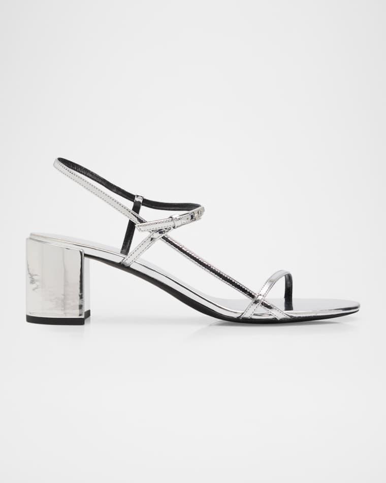 55mm Gigi Metallic Block-Heel Sandals by TORY BURCH