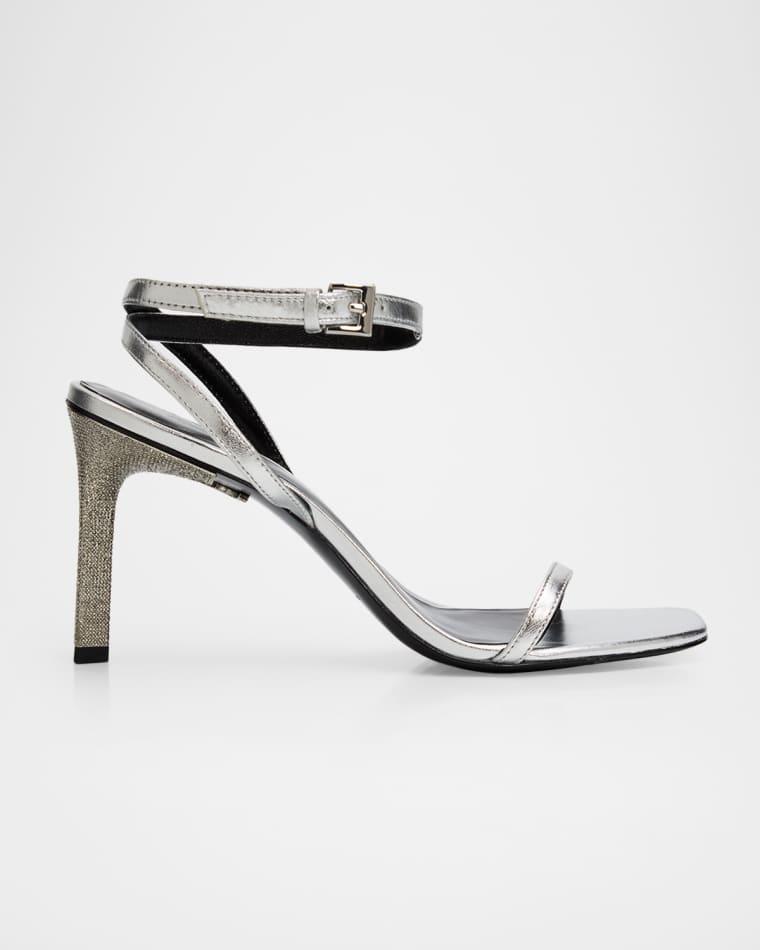 85mm Metallic Leather Pave Sandals by TORY BURCH