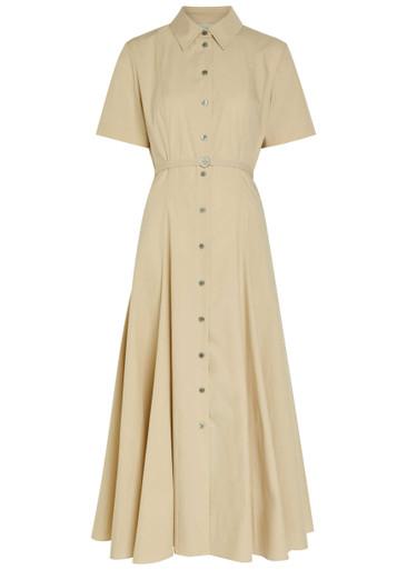 Belted stretch cotton-poplin midi shirt dress by TORY BURCH