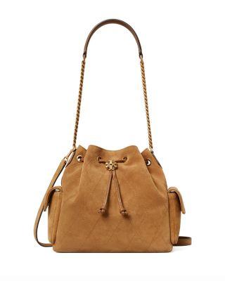 Charlie Quilted Suede Bucket Bag by TORY BURCH