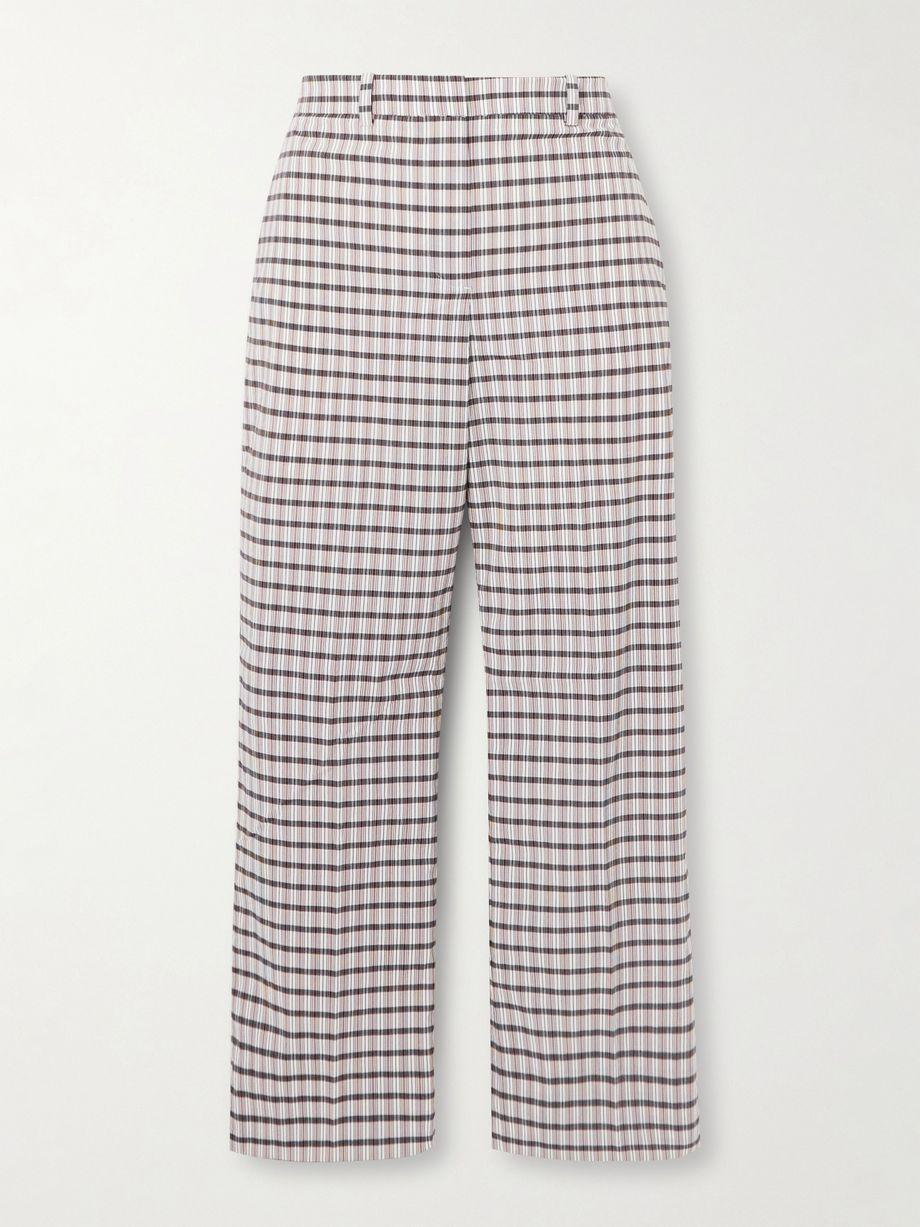 Checked canvas straight-leg golf pants by TORY BURCH