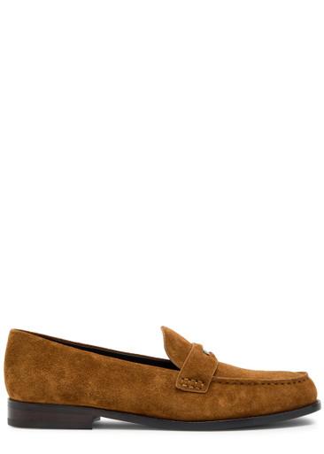 Classic Penny suede loafers by TORY BURCH