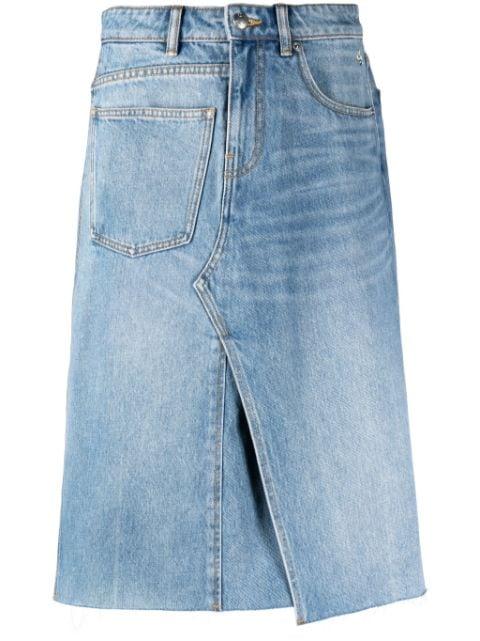 Deconstructed denim skirt by TORY BURCH