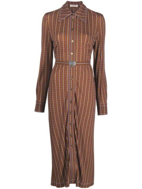 Dotted Windowpane midi polo dress by TORY BURCH