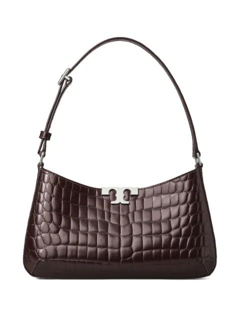 Eleanor croc-embossed shoulder bag by TORY BURCH