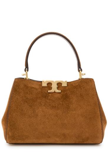 Eleanor mini T-logo suede top handle bag by TORY BURCH
