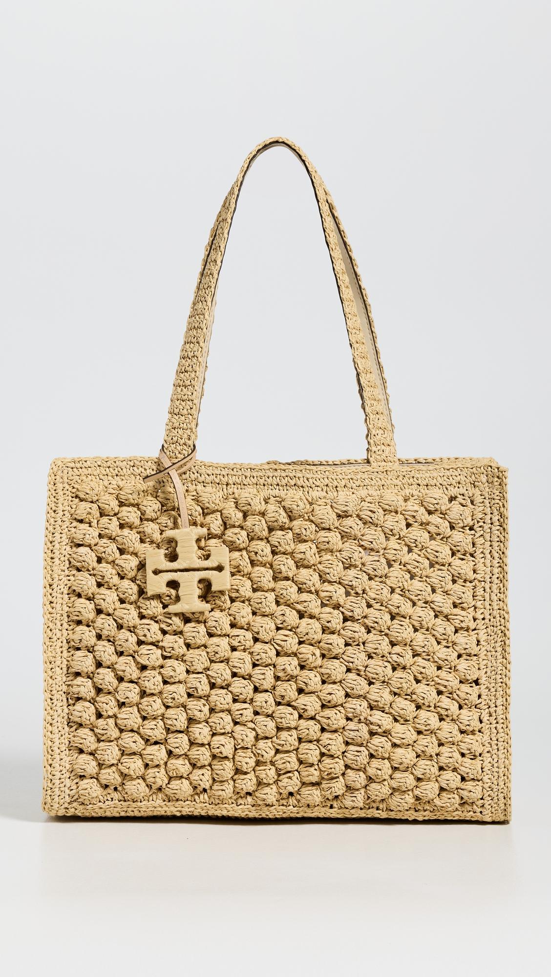 Ella Hand Crochet Popcorn Stitch Small Tote Bag by TORY BURCH
