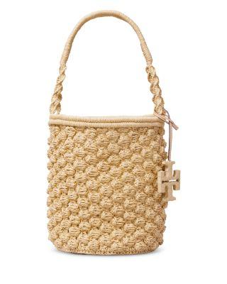 Ella Hand Crochet Straw Bucket Bag by TORY BURCH