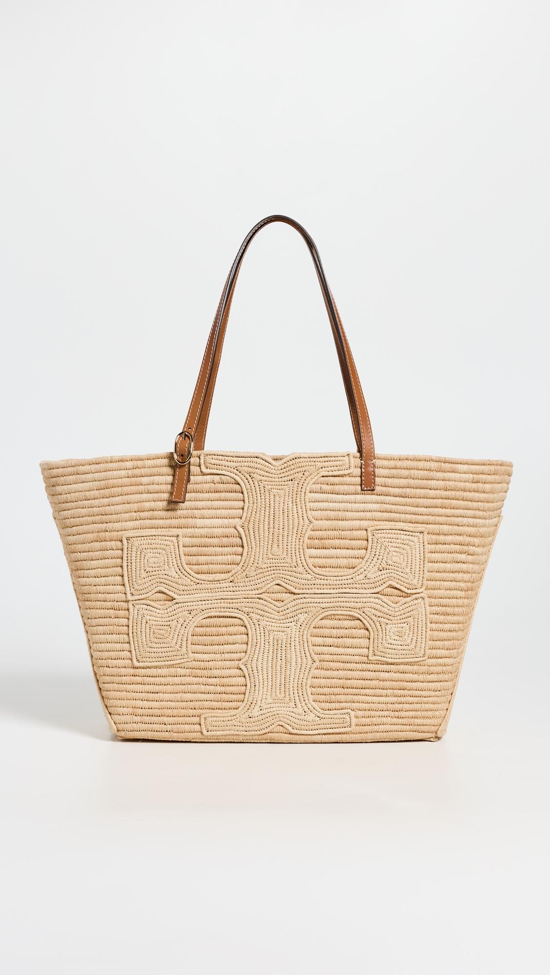 Ella Structured Straw Large Tote Bag by TORY BURCH