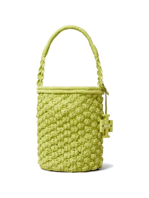 Ella hand-crocheted popcorn bucket bag by TORY BURCH