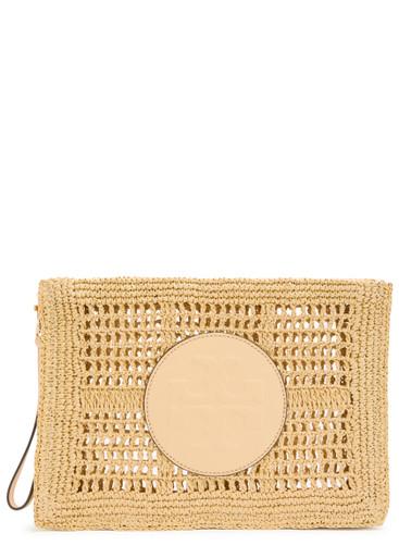 Ella raffia clutch by TORY BURCH