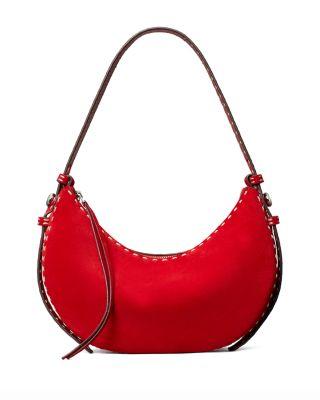 Half Moon Suede Shoulder Bag by TORY BURCH