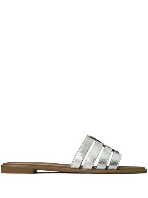 Ines cut-out leather slides by TORY BURCH