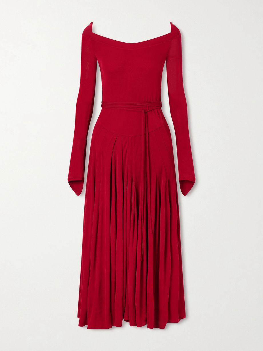 Jersey pleated maxi dress by TORY BURCH