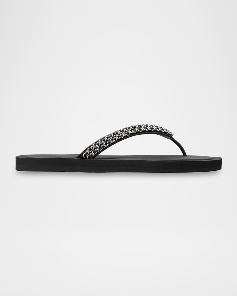 Kira Chain Leather Thong Sandals by TORY BURCH