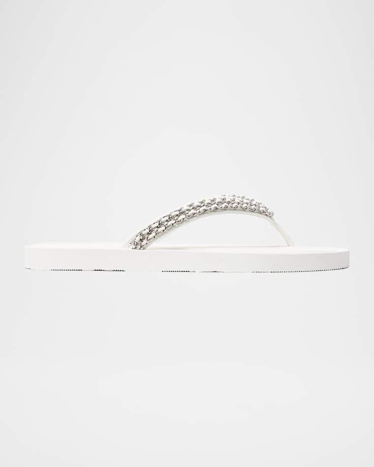 Kira Chain Leather Thong Sandals by TORY BURCH
