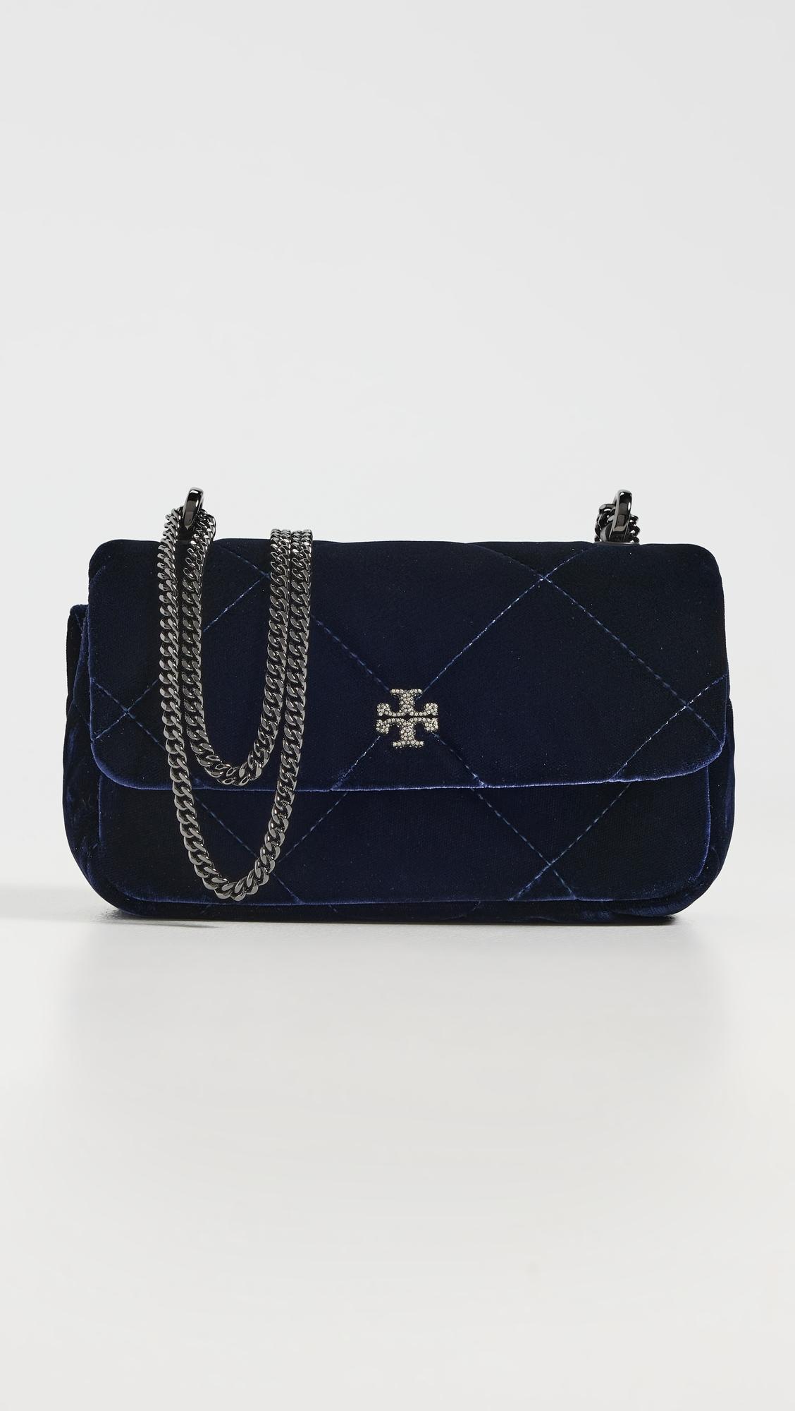 Kira Diamond Quilt Velvet Pave Mini Flap Bag by TORY BURCH